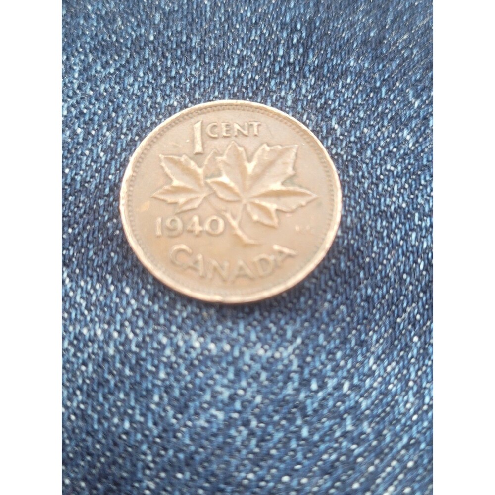 1940 Canadian Penny  GeorgeVi (Frt)Maple Leaves  (Bck). (Est) In Very Fime Con